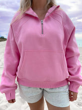 Sweet Pea Pink Quarter Zip Hoodie for Pilates & Everyday Style