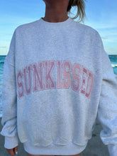 Pearl Grey Embroidered Varsity Sweatshirt with Pink Stitching