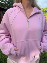 Pink Lavender Quarter Zip Hoodie for Effortless Pilates Style