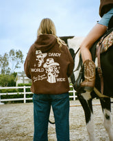 Cozy Brown Oversized Hoodie for Effortless Cowgirl Style