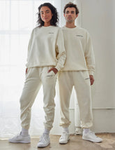 Cozy White Sand Crewneck Sweatshirt for Effortless Everyday Style