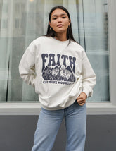 Faith Can Move Mountains Sweatshirt | Inspirational Unisex Crewneck