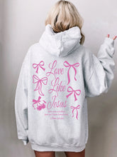 Coquette Bows Hoodie in Girly Pink with Inspirational Love Message