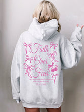 Faith Over Fear Coquette Hoodie with Pink Bows for a Girly Christian Aesthetic