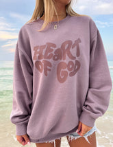 Wistful Mauve Christian Sweatshirt with Inspirational Bible Verse