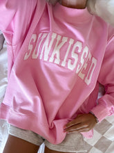 Pink Varsity Sunkissed Embroidered Mockneck Sweatshirt in Cozy 100% Cotton