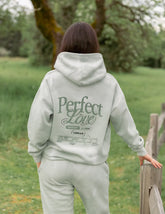 Cozy Marsh Green Hoodie with Inspirational Love Verse