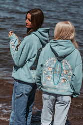 Ocean-Inspired Hoodie with Embroidered Shells for Coastal Style