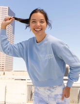 Cropped Light Blue Sweatshirt for Everyday Faith and Style