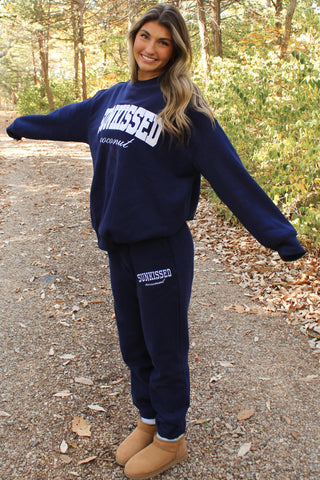 Navy Blue Yacht Club Sweatshirt for Effortless Coastal Style