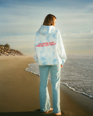 Sky Blue Tie-Dye Oversized Hoodie for Effortless Loungewear