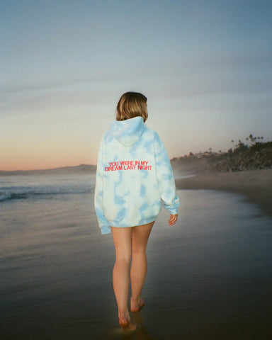 Sky Blue Tie-Dye Oversized Hoodie for Effortless Loungewear