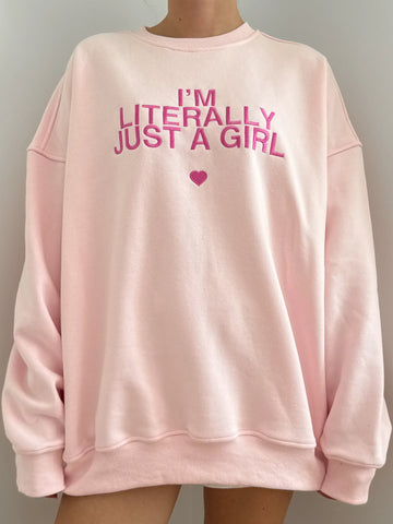 Effortless 'Just A Girl' Sweatshirt for Everyday Comfort & Style