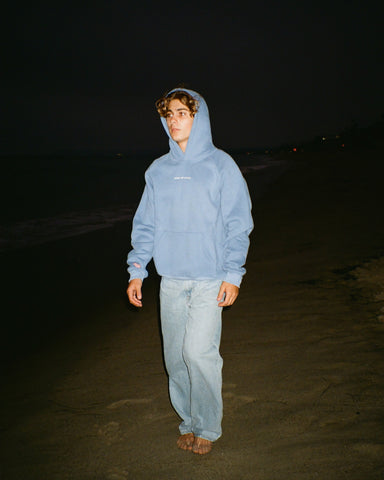 Oversized Blue Hoodie for Cozy Late-Night Drives and Everyday Comfort