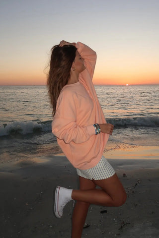 Sunset Orange Embroidered Sweatshirt for Effortless Everyday Style