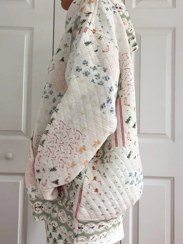 Cozy Christmas Quilted Hoodie for Holiday Comfort & Style