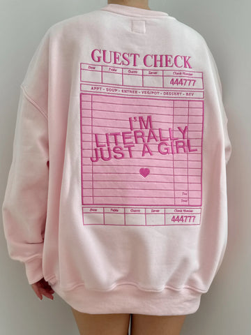 Effortless 'Just A Girl' Sweatshirt for Everyday Comfort & Style