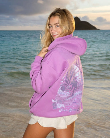 Embroidered Açai Hoodie with Inspirational Wave Design for Everyday Comfort