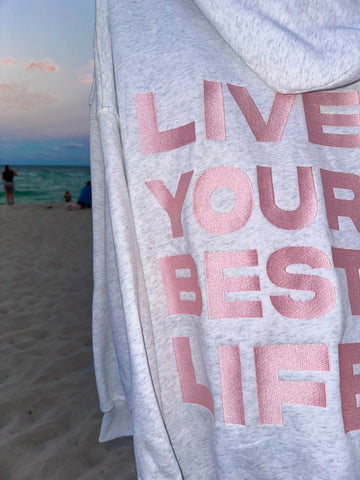 Pearl Grey Hoodie with Inspiring Embroidery for Everyday Style