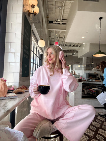 Cozy Pink Embroidered Hoodie for Effortless Everyday Style