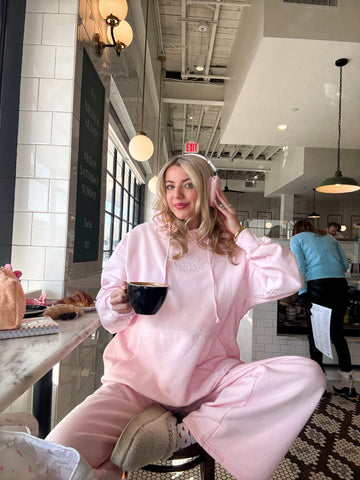 Cozy Pink Embroidered Hoodie for Effortless Everyday Style