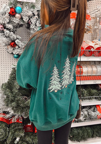 Cozy Christmas Tree Embroidered Sweatshirt for Festive Winter Style