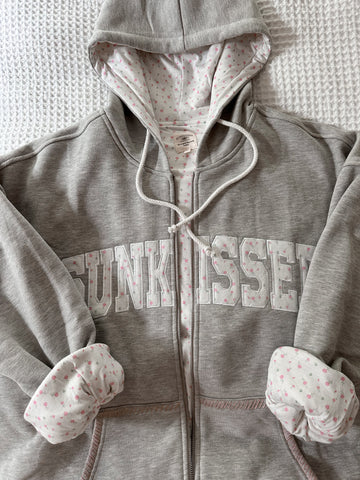 Grey Roses Full Zip Hoodie for Effortless Everyday Style