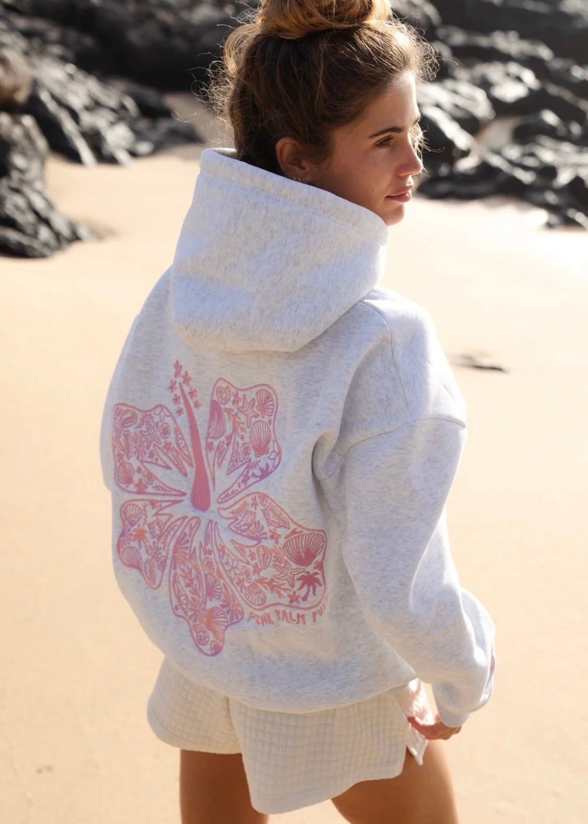 Cozy Embroidered Hibiscus Hoodie for Relaxed Island Style