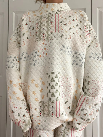 Cozy Christmas Quilted Sweatshirt for Festive Holiday Style