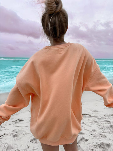 Sunset Orange Embroidered Sweatshirt for Effortless Everyday Style