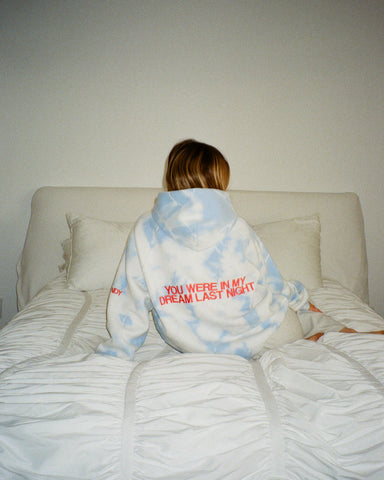 Sky Blue Tie-Dye Oversized Hoodie for Effortless Loungewear