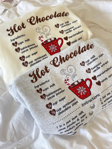 Cozy Hot Chocolate Christmas Embroidery Hoodie for Festive Comfort