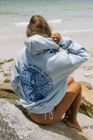 Go Where You Feel Alive Hoodie in Blue Lagoon for Everyday Adventure