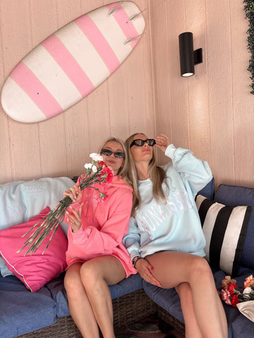 Varsity Embroidered Sweatshirt in Icy Blue for Effortless Street Style