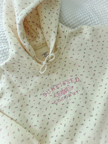 Toasted Cream Roses Embroidered Hoodie for Cozy Everyday Style