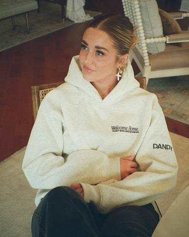 Heather Gray Oversized Hoodie with Embroidered Details for Cozy Everyday Style