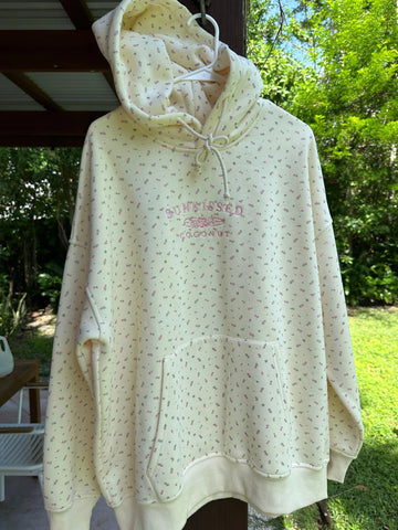 Toasted Cream Roses Embroidered Hoodie for Cozy Everyday Style
