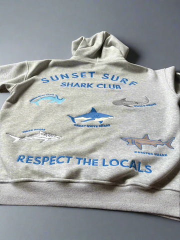 Embroidered Shark Hoodie for Ocean Conservation and Cozy Street Style