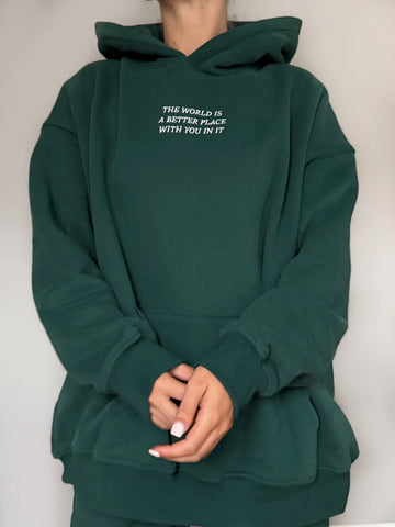 Heartfelt Embroidered Hoodie with Inspirational Message - Cozy Everyday Essential