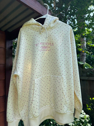 Toasted Cream Roses Embroidered Hoodie for Cozy Everyday Style