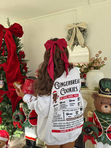 Pearl Grey Gingerbread Recipe Embroidered Christmas Sweatshirt for Cozy Holiday Style