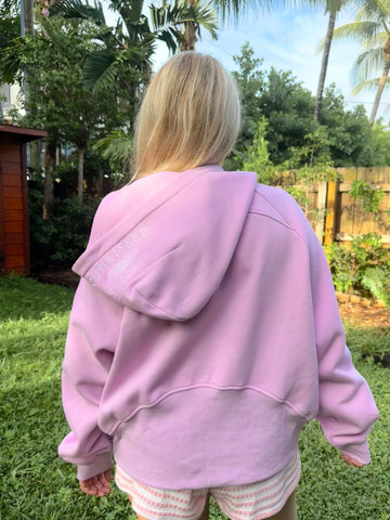 Pink Lavender Quarter Zip Hoodie for Effortless Pilates Style
