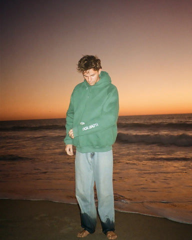 Green Words of Affirmation Oversized Hoodie for Cozy Everyday Style