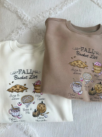 Cozy Fall Bucket List Embroidered Sweatshirt for Autumn Adventures