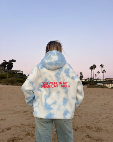 Sky Blue Tie-Dye Oversized Hoodie for Effortless Loungewear