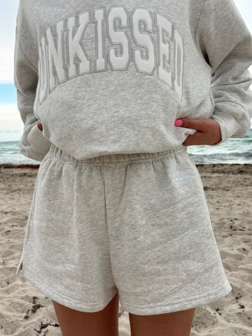 Pearl Grey Embroidered Mockneck Sweatshirt for Effortless Everyday Style