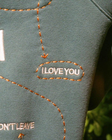 Green Words of Affirmation Oversized Hoodie for Cozy Everyday Style