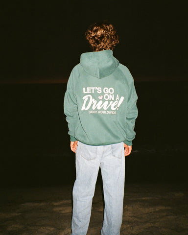Cozy Green Hoodie for Late Night Drives and Road Trip Adventures