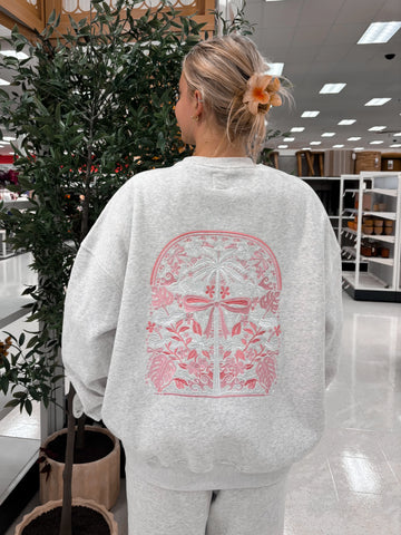 Tropical Palms Pearl Grey Sweatshirt for Effortless Everyday Style
