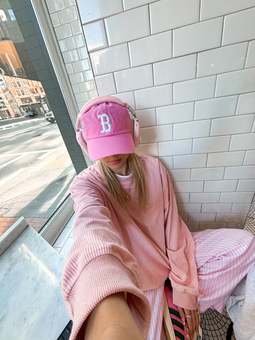 Light Pink Corduroy Sweatshirt for Cozy Everyday Style